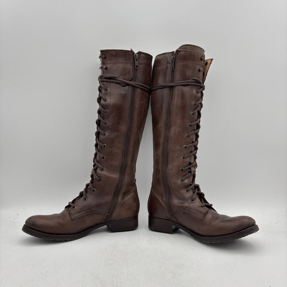 Frye Melissa Tall Lace Up Boots Women's 6.5B Zip Up Boho Indie Cottage - Picture 6 of 12